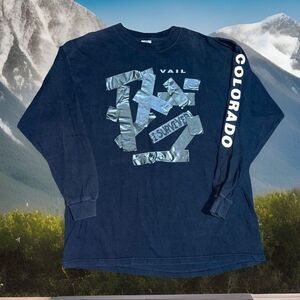 Vintage Vail Colorado “I Survived” Ski Snowboard Graphic T-Shirt Mens Size XL